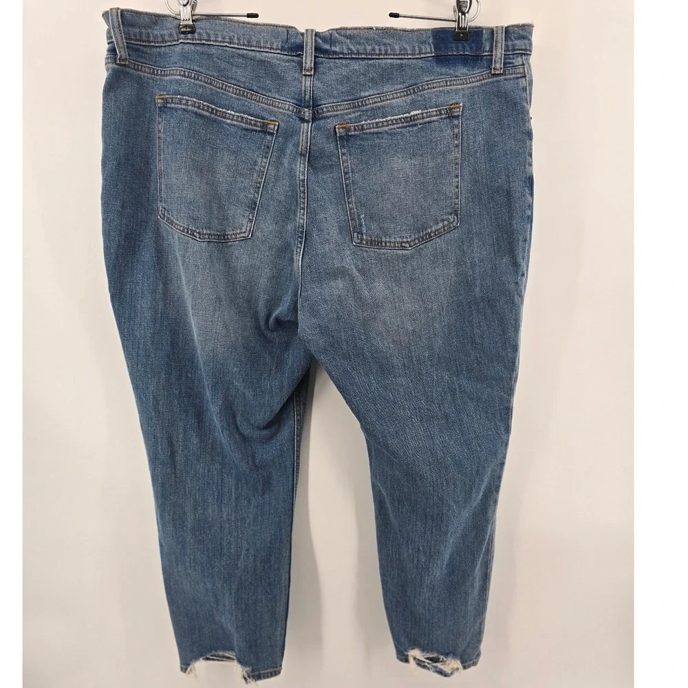 Abercrombie & Fitch Jeans Womens 35 20S Blue The Skinny High Rise Distressed Hem - Picture 4 of 6